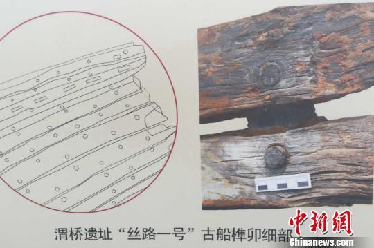 渭桥遗址“丝路一号”古船榫卯细部。 资料图 摄