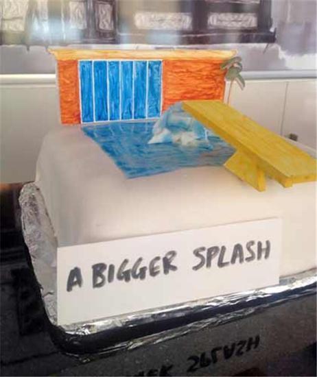 根据大卫 霍克尼的《A Bigger Splash》制作的蛋糕