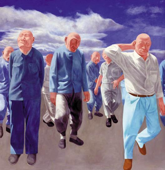 尤伦斯夫妇旧藏,方力钧1992年油画作品《系列二 (之四)》,2014年香港苏富比拍卖成交5948万港元