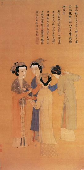 唐寅的《王蜀宫妓图》北京故宫博物院藏