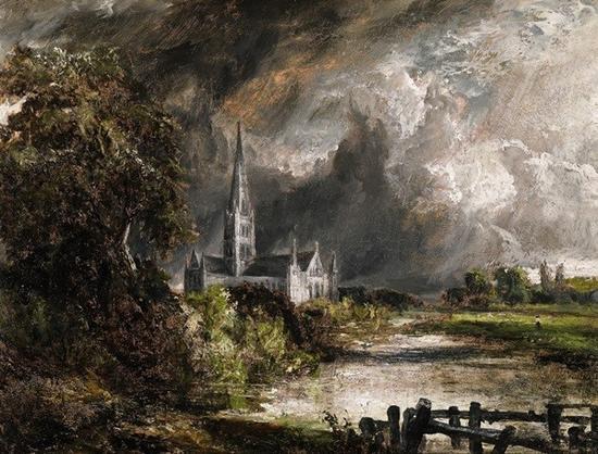 约翰·康斯特布尔《从草地观看的索尔斯堡大教堂》(Salisbury Cathedral from the Meadows)最早以5000美元成交,在被证实了身份之后以500万美元的价格转手。 图片: Courtesy Sotheby's.