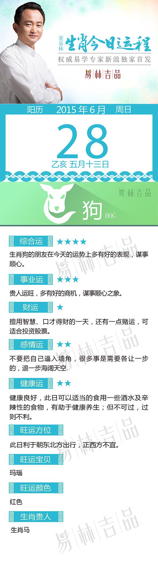 6月28日生肖狗运势