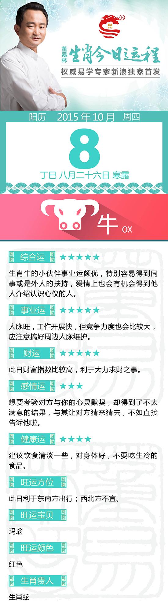 10月8日生肖牛运势