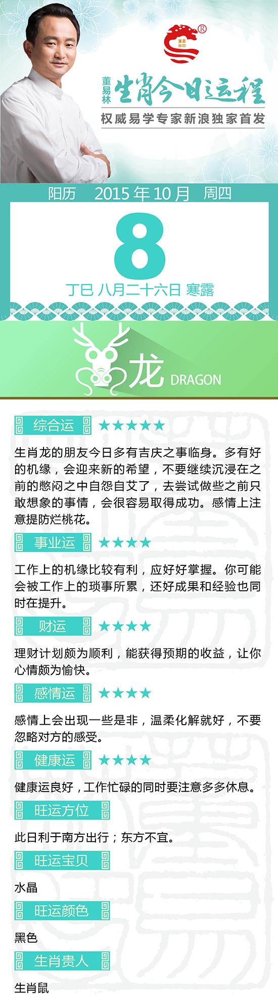 10月8日生肖龙运势