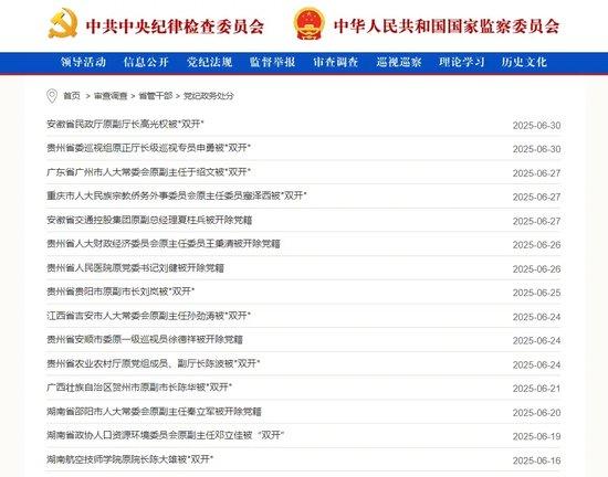 5个正部级干部任上落马！今年上半年，中纪委共打下32“虎”