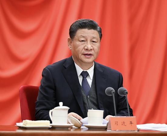 2022年1月18日,习近平在中国共产党第十九届中央纪律检查委员会第六次全体会议上发表重要讲话。新华社记者 李学仁 摄