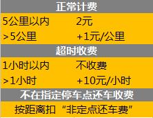 7号电单车收费规则