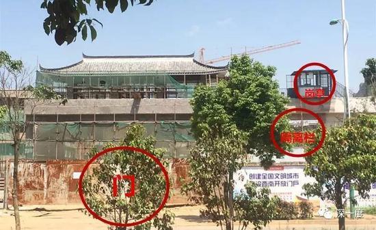 张林苍破门而逃之处的位置示意图