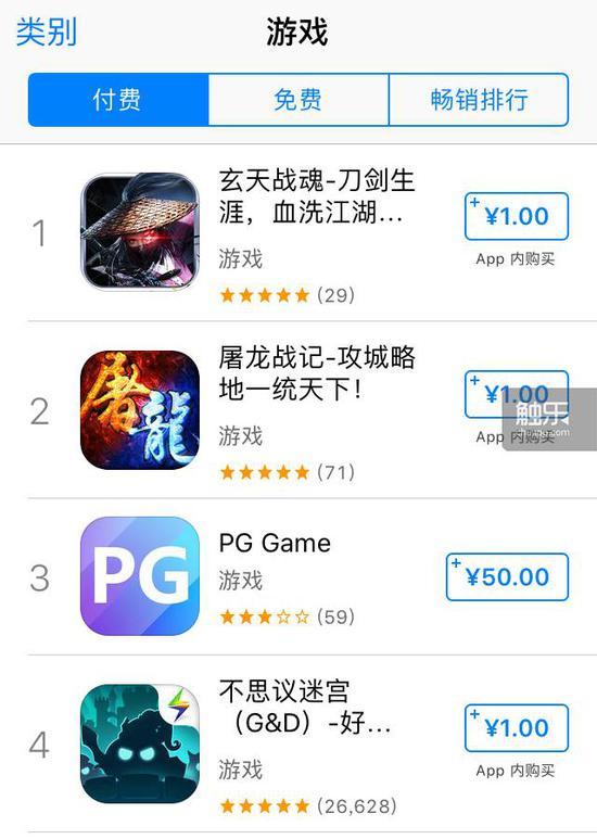PG Game上过付费榜第3