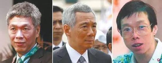 ▲左至右分别为李显扬、李显龙和李玮玲