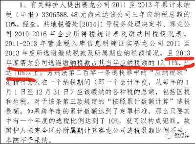共青城法院一审判决书中,关于共青城赛龙公司“逃税罪”成立的认定理由。
