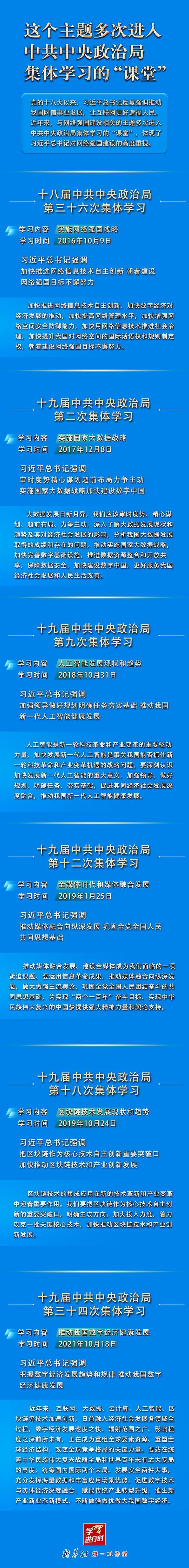 网络强国丨这个主题，多次进入中共中央政治局集体学习的“课堂”