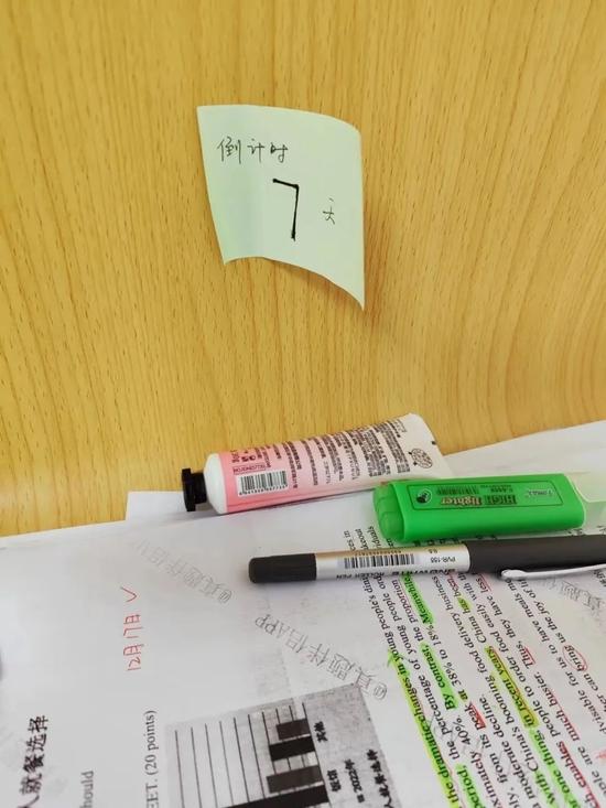 备战考研时思瑶拍摄的学习桌面