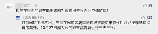 上海迪士尼目前不进不出，10月27日起入园的游客需三天三检