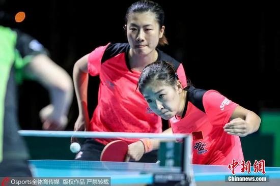 丁宁(左)及刘诗雯(右)。图片来源:Osports全体育图片社