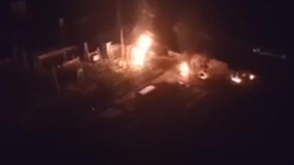 航拍直击西安南郊变电站闪爆