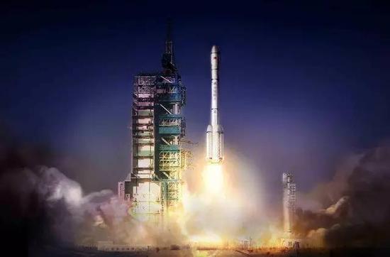 火箭发射模拟图。(图片来源:中国科学院空间应用工程与技术中心)