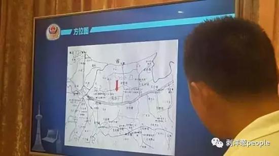 案发现场方位图。
