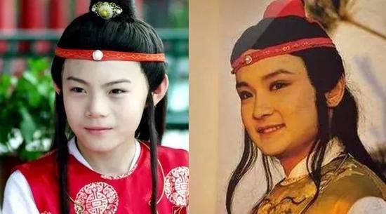 释小松(左)和87版贾宝玉饰演者欧阳奋强(右)