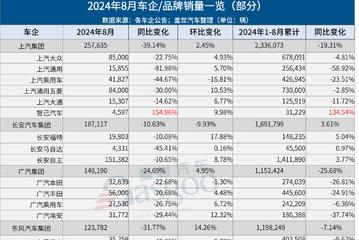  Overview of sales volume of automobile enterprises in August: the gap between the ideal world has widened