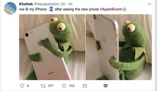 Twitter网友:当我看到苹果发布会新品价格后,我和我的iphone
