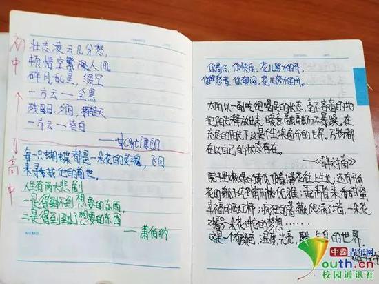 图为笔记本内容。受访者供图