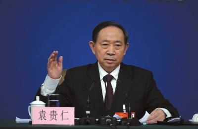 教育部部长袁贵仁答记者问。京华时报记者 陶冉 摄