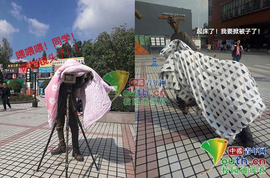 图为网友制作的“晒被”表情包。四川传媒学院微博协会 提供