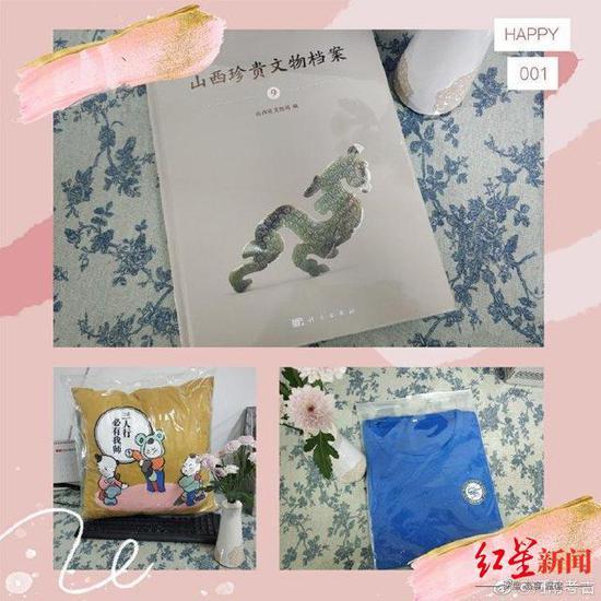 部分考古机构和博物馆给钟芳蓉送去的“大礼包”。图据微博