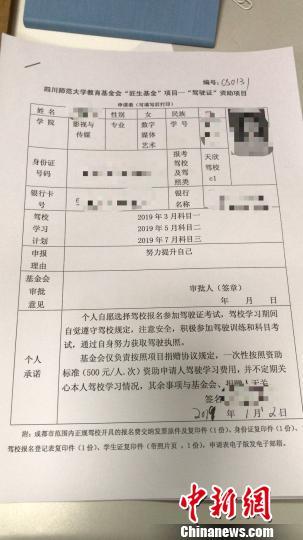 学生提交申请表。钟欣 摄
