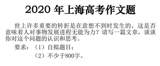 2022年上海高考作文题目出炉 ：发问与结论