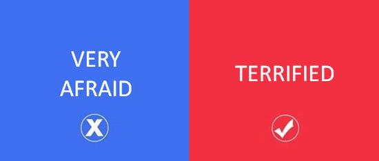 terrified 受惊吓的