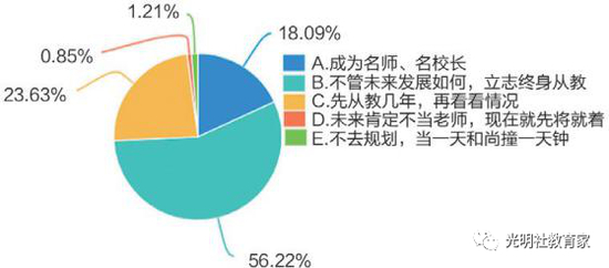 图十四:“90后”教师的职业目标情况