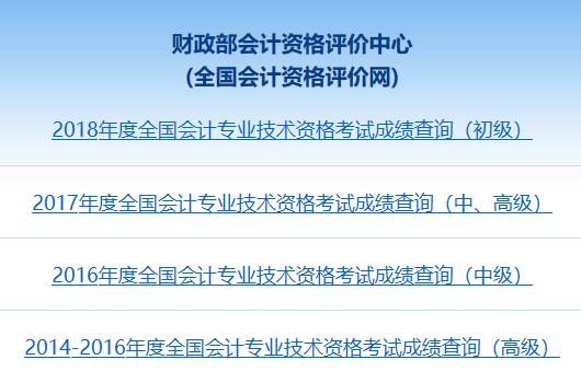 中级会计成绩查询流程: