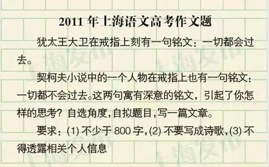 2022年上海高考作文题目出炉 ：发问与结论