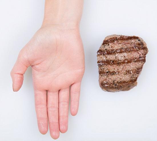 红肉类:手掌大小