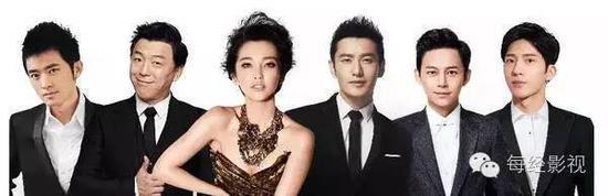 任泉、黄渤、李冰冰、黄晓明、何炅、井柏然(网络/图)