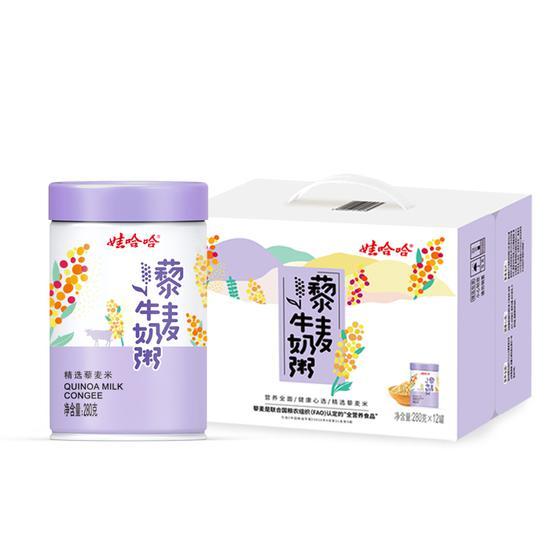 哈宝游乐园娃哈哈藜麦牛奶粥全营养速食方便代餐280克(1*12)