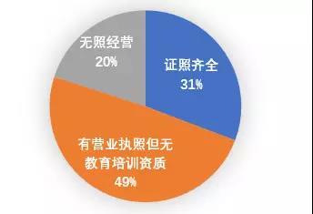 上海市排查的教育培训机构资质情况(截止2017年4月)