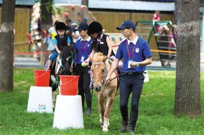 3e国际学校的学生参与骑乘体验,感受马术运动的乐趣。