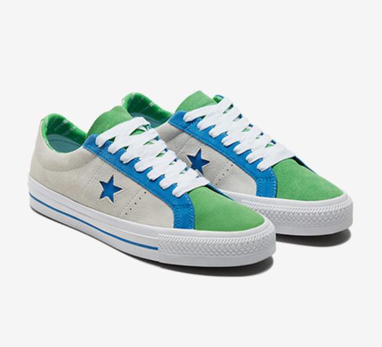 CONVERSE 匡威官方 One Star Pro 复古鸳鸯拼色翻毛皮滑板鞋