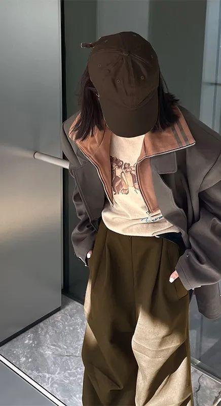 UMAMIISM 有茂密声 假两件拼接螺纹半高领西装外套