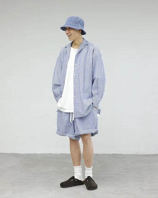 日系新款 CITYBOY 风格泡泡纱短裤