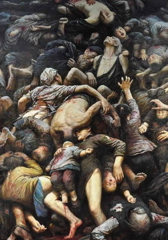 李自健油画作品《南京大屠杀》