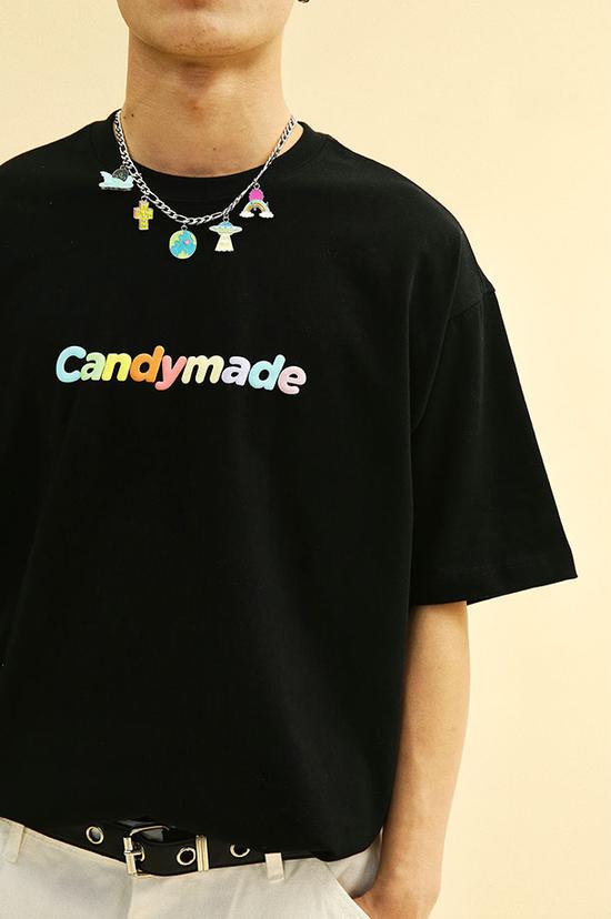 CANDYMADE 原创十字架地球天使外星人飞碟彩钛钢项链