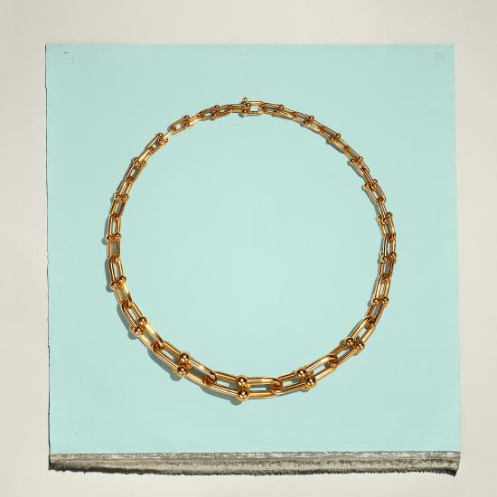Tiffany & Co. 蒂芙尼HardWear系列18K黄金渐变链环项链