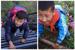Steel replaces vine ladders in China’s “Cliff Village”