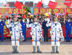 See-off ceremony held for Chinese astronauts of Shenzhou-12 mission