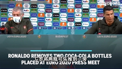 'Drink water': Ronaldo removes Coca-Cola bottles in press conference