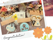 组图：林志玲婚宴甜品曝光 挽手心形饼干还印有爱等字样